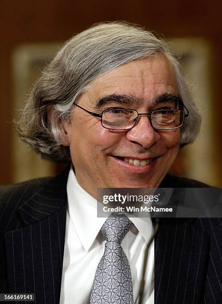 Secretary of Energy nominee Ernest Moniz testifies before the Senate Energy and Natural Resources Committee April 9, 2013 in Washington, DC. Moniz, a...