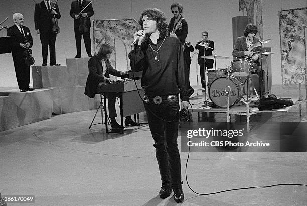 Jim Morrison and The Doors on THE SMOTHERS BROTHERS COMEDY HOUR. Image dated January 6, 1969.