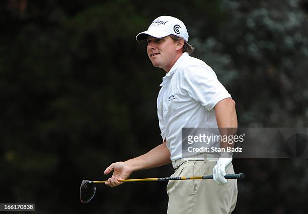 Roland Thatcher plays the eighth hole during the third round of the Colombia Championship at Country Club de Bogota on March 2, 2013 in Bogota,...