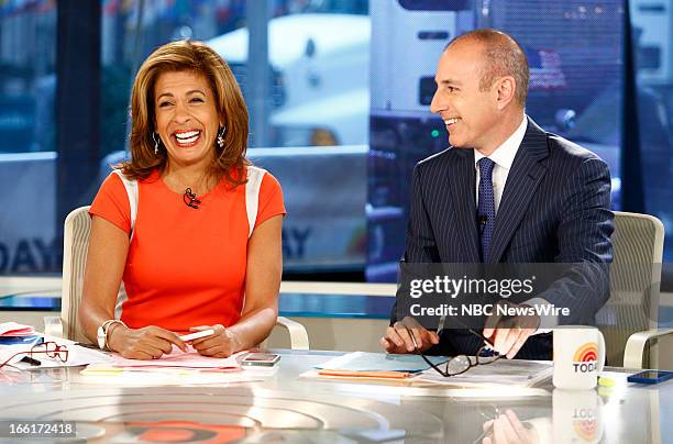 Hoda Kotb and Matt Lauer appear on NBC News' "Today" show --