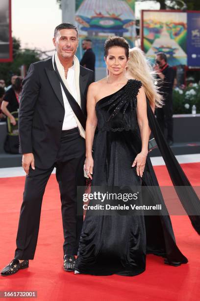 Marco Sanna and Chantal Sciuto attend a red carpet for the "Starlight International Cinema Award" at the 80th Venice International Film Festival on...
