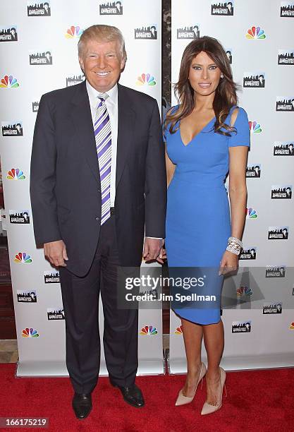 Donald Trump and model Melania Trump attend the "Celebrity Apprentice All-Star" event at Trump Tower on April 9, 2013 in New York City.