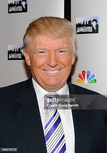 Donald Trump attends "Celebrity Apprentice All-Star" event at Trump Tower on April 9, 2013 in New York City.