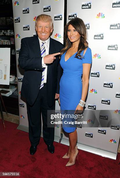 Donald Trump and Melania Trump attend the "Celebrity Apprentice All-Star" event at Trump Tower on April 9, 2013 in New York City.