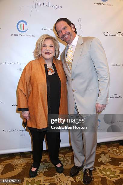 Philanthropist Wallis Annenberg and her son Charles Annenberg attend The Colleagues' 25th annual spring luncheon honoring Wallis Annenberg at the...