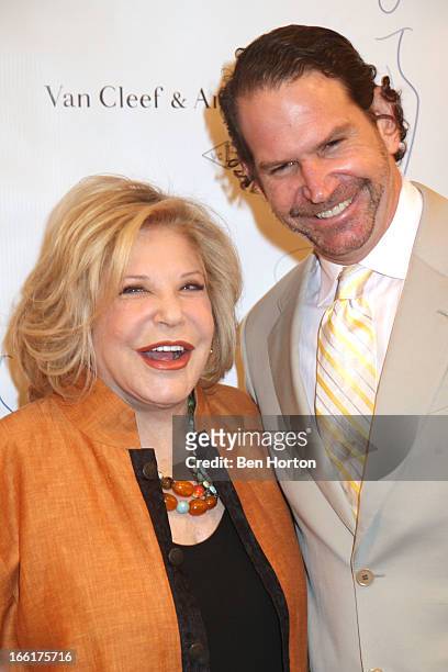 Philanthropist Wallis Annenberg and her son Charles Annenberg attend The Colleagues' 25th annual spring luncheon honoring Wallis Annenberg at the...