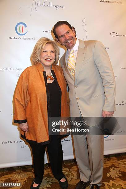 Philanthropist Wallis Annenberg and her son Charles Annenberg attend The Colleagues' 25th annual spring luncheon honoring Wallis Annenberg at the...