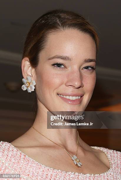 Stacy Lobb models Oscar de la Renta for The Colleagues 25th annual spring luncheon honoring Wallis Annenberg held at the Beverly Wilshire Four...