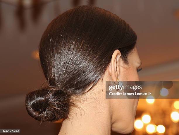 Jenna Hurt models Oscar de la Renta for The Colleagues 25th annual spring luncheon honoring Wallis Annenberg held at the Beverly Wilshire Four...