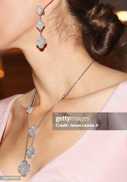 Beth Ostendorf models Oscar de la Renta for The Colleagues 25th annual spring luncheon honoring Wallis Annenberg held at the Beverly Wilshire Four...