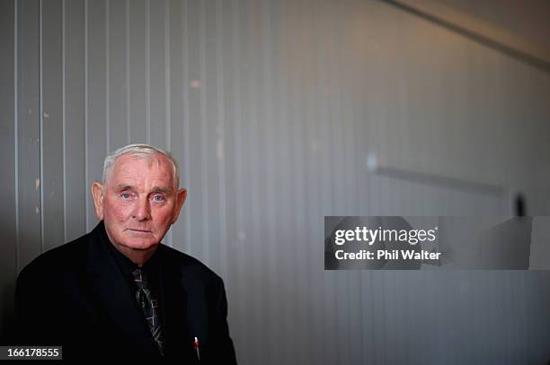 Arthur Allan Thomas pictured prior to a press conference at the Pukekawa Hall on April 10, 2013 in Auckland, New Zealand. Arthur Allan Thomas was...