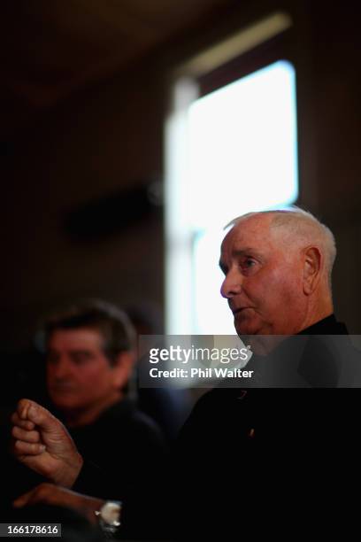 Arthur Allan Thomas speaks during a press conference at the Pukekawa Hall on April 10, 2013 in Auckland, New Zealand. Arthur Allan Thomas was...