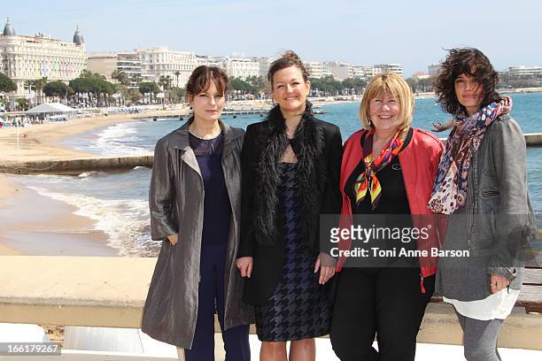 Cecilia Hornus, Anne Girouard and Helene Seuzaret attend the "Marseille" photocall on April 9, 2013 in Cannes, France.