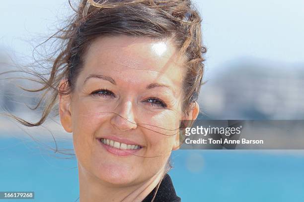 Anne Girouard attends the "Marseille" photocall on April 9, 2013 in Cannes, France.