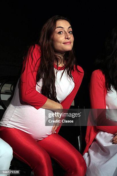 Marimar Vega performs during the play Vacas at the Foro la Gruta on April 08, 2013 in Mexico City, Mexico.