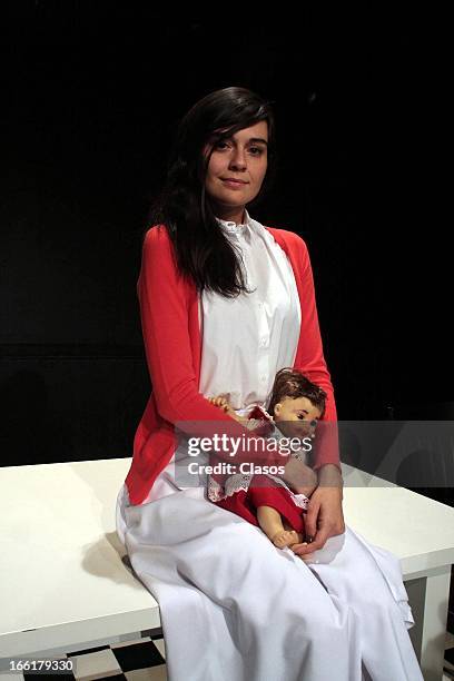 Patricia Garza during the press conference to present the play Vacas at La Gruta Forum on April 8, 2013 in Mexico City, Mexico.