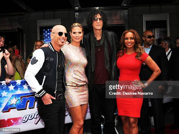 America's Got Talent" judges Howie Mandel, Heidi Klum, Howard Stern and Mel B attend "America's Got Talent" season 8 meet the judges red carpet event...