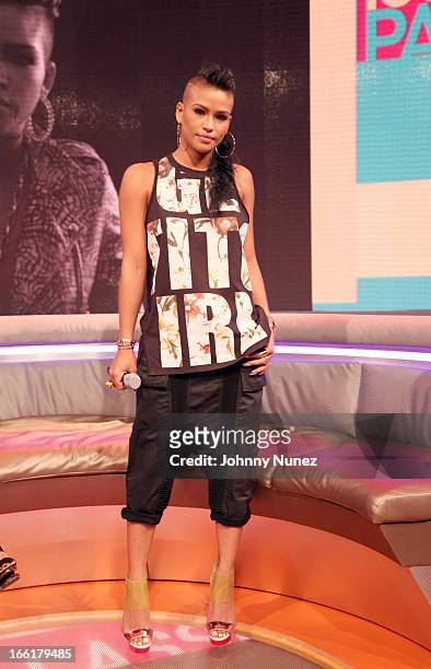Cassie visits BET's 106 & Park at BET Studios on April 8 in New York City.