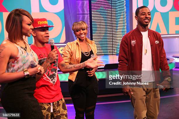 Paigion, Bow Wow, Ms. Mykie, and Shorty Da Prince host BET's 106 & Park at BET Studios on April 8 in New York City.