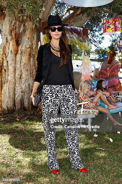 Michelle Leslie attends the Camilla show during Mercedes-Benz Fashion Week Australia Spring/Summer 2013/14 at Centennial Park on April 10, 2013 in...