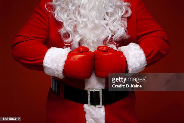 santa claus - boxing fight stock pictures, royalty-free photos & images