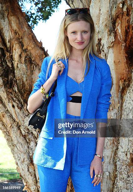 Candice Lake attends the Camilla show during Mercedes-Benz Fashion Week Australia Spring/Summer 2013/14 at Centennial Park on April 10, 2013 in...