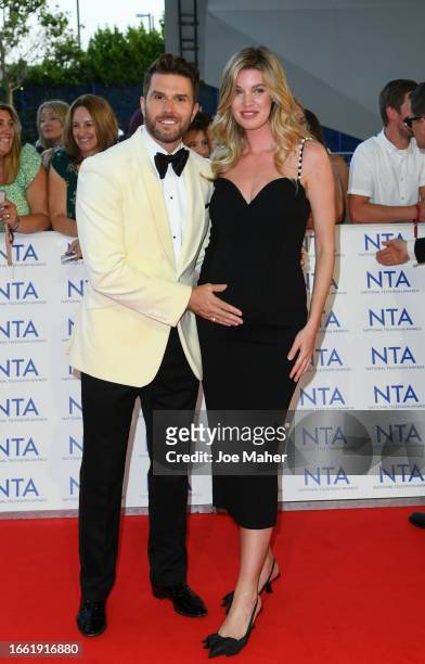 Joel Dommett and Hannah Cooper attend the National Television Awards 2023 at The O2 Arena on September 05, 2023 in London, England.