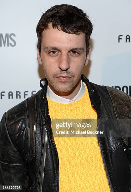 Designer Marios Schwab attends the British Fashion Council LONDON Show ROOMS LA AW13 Opening Party at Thompson Hotel on April 9, 2013 in Beverly...