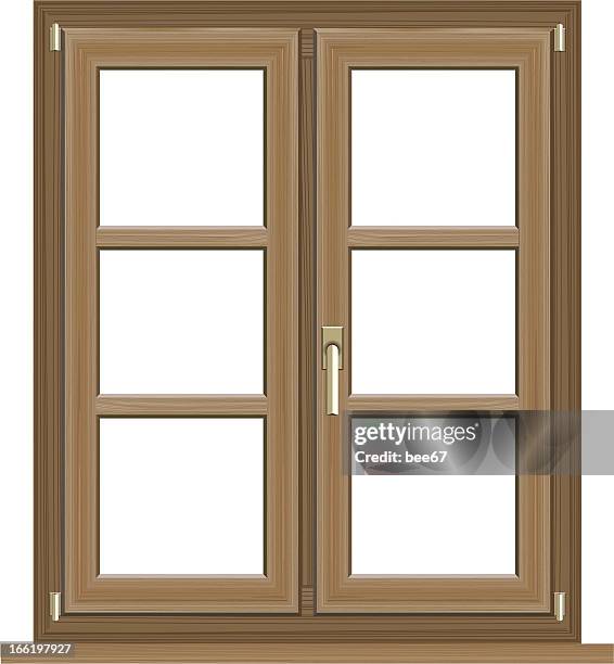 wooden window - window frame isolated stock illustrations