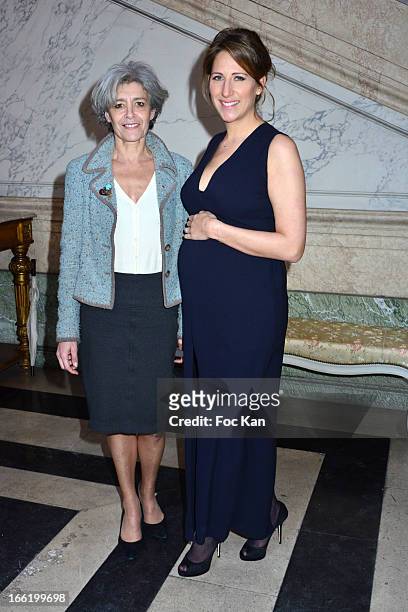 Claudie Haignere and Maud Fontenoy attend the Maud Fontenoy Foundation - Annual Gala Arrivals at Hotel de la Marine on April 9, 2013 in Paris, France.