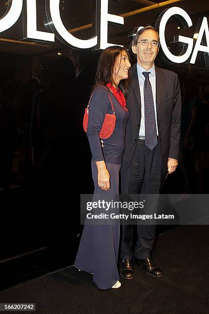 Carla Marcili and Mauro Marcili attend the Dolce&Gabbana cocktail party on April 9, 2013 in Sao Paulo, Brazil.