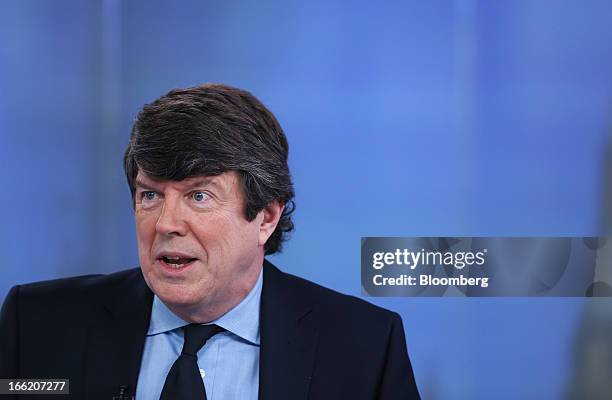 Peter Earl, chief executive officer of Rurelec Plc, speaks during a Bloomberg Television interview in London, U.K., on Wednesday, April 10, 2013....