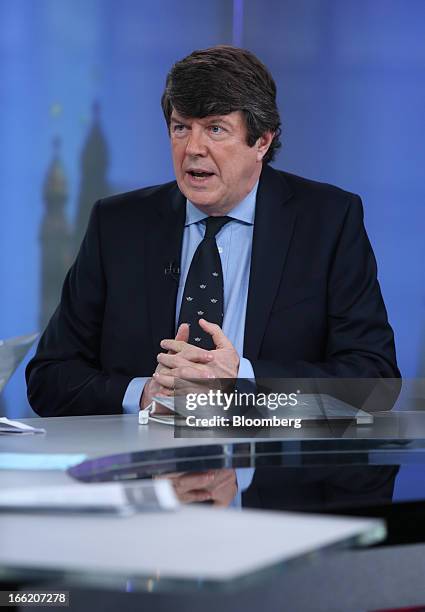 Peter Earl, chief executive officer of Rurelec Plc, speaks during a Bloomberg Television interview in London, U.K., on Wednesday, April 10, 2013....