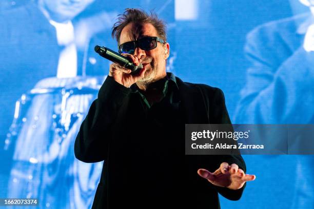 Vicentico of Los Fabulosos Cadillacs performs on stage at WiZink Center on September 05, 2023 in Madrid, Spain.