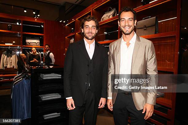 Anderson Dornelles and Diego Cristo attends Dolce&Gabbana cocktail party on April 9, 2013 in Sao Paulo, Brazil.