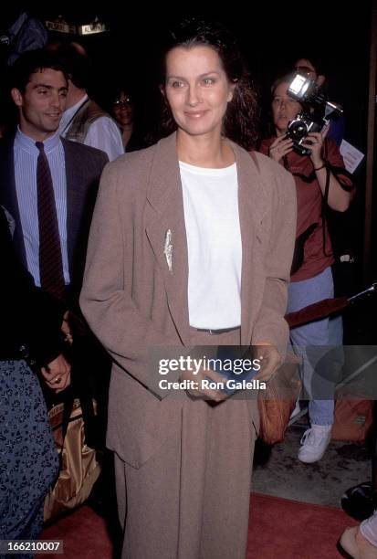 Actress Veronica Hamel attends "A River Runs Through It" Beverly Hills Premiere on November 1, 1992 at the Academy of Motion Picture Arts & Sciences...