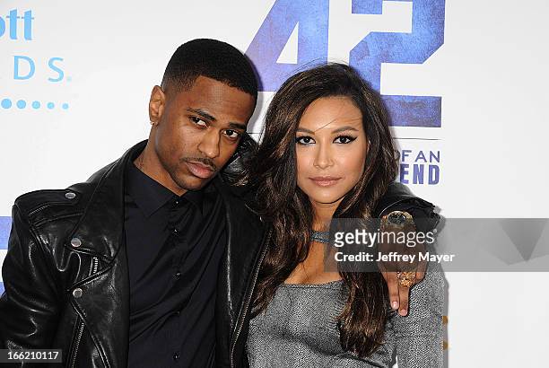 Rapper Big Sean and actress Naya Rivera attend the '42' Los Angeles premiere at TCL Chinese Theatre on April 9, 2013 in Hollywood, California.