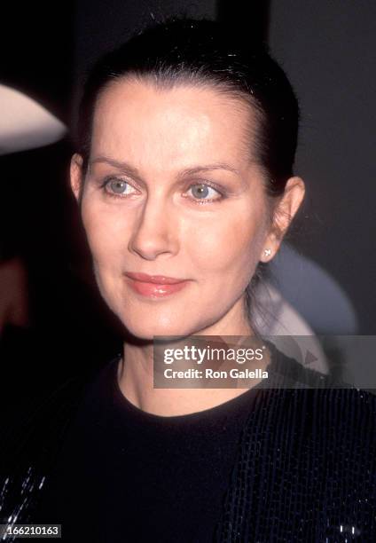 Actress Veronica Hamel attends the Gene Autry Western Heritage Museum's Fifth Anniversary Gala on October 28, 1993 at the Century Plaza Hotel in...