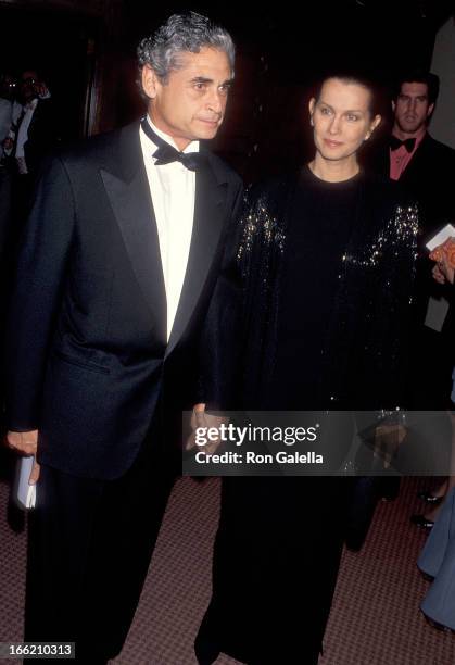 Actress Veronica Hamel and date attend the Gene Autry Western Heritage Museum's Fifth Anniversary Gala on October 28, 1993 at the Century Plaza Hotel...