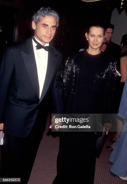 Actress Veronica Hamel and date attend the Gene Autry Western Heritage Museum's Fifth Anniversary Gala on October 28, 1993 at the Century Plaza Hotel...