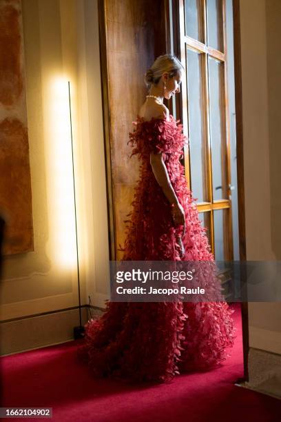 Lady Victoria Hervey is seen arriving at the 80th Venice International Film Festival 2023 on September 05, 2023 in Venice, Italy.