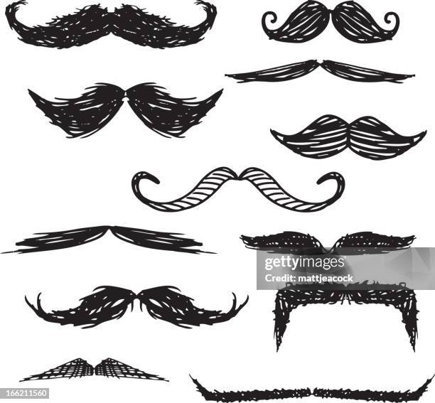 schnurrbart und kritzeleien - man with moustache stock-grafiken, -clipart, -cartoons und -symbole