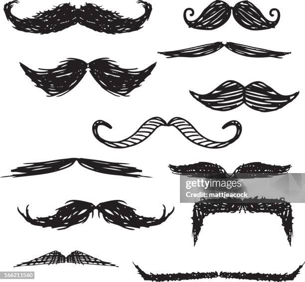 ilustraciones, imágenes clip art, dibujos animados e iconos de stock de bigote y garabatos - bigotes