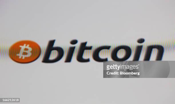Computer screen displays the Bitcoin logo on an internet website in London, U.K., on Wednesday, April 10, 2013. Bitcoin, developed in 2009 by a...