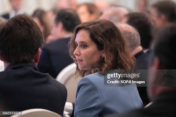 Isabel DÌaz Ayuso, president of the Community of Madrid seen during the event at the Ritz hotel in Madrid. A new edition of the informative...