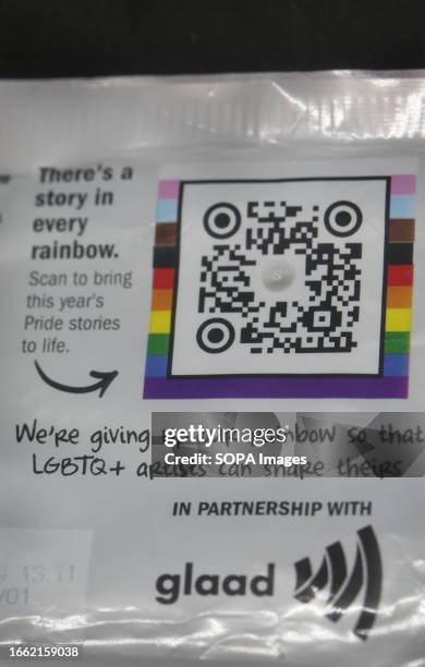Code is on the back of each packet that give access to Pride stories. Skittles owned by Mars Incorporated have produced Limited Edition packaging...
