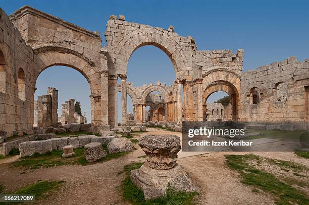 aleppo st simeon ruins - aleppo stock pictures, royalty-free photos & images