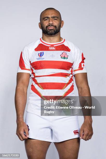 Michael Leitch of Japan poses for a portrait during the Japan Rugby World Cup 2023 Squad photocall on September 04, 2023 in Toulouse, France.