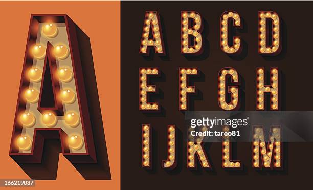 neon-typ - light letters stock-grafiken, -clipart, -cartoons und -symbole