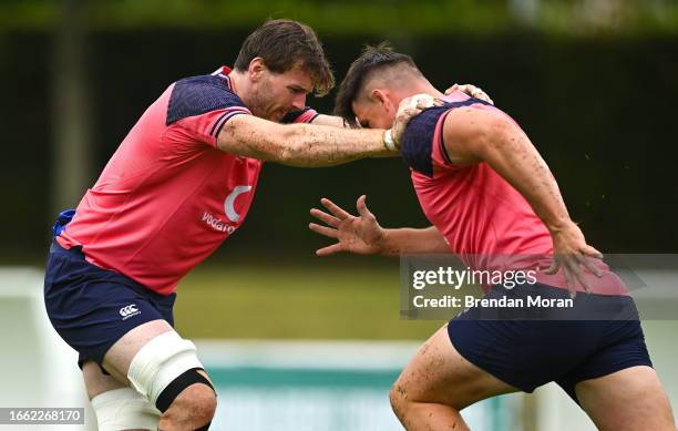 Indre-et-Loire , France - 13 September 2023; Ryan Baird, left, and Dan Sheehan during an Ireland rugby squad training session at Complexe de la...